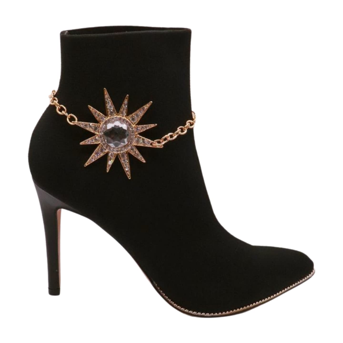 Trendy Fashion Jewelry Women Western Boot Chain Gold Metal Bracelet Anklet Shoe Star Sun Flower Charm Accessory