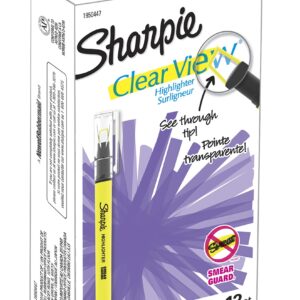 Sharpie Clear View Highlighter Stick, Yellow, 12/Pack (1950746)