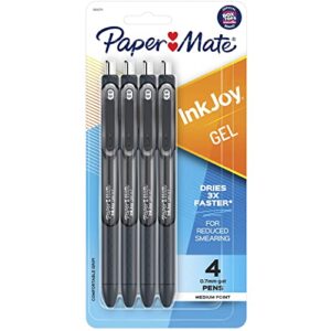 paper mate inkjoy gel pens, medium point, black, 4 count