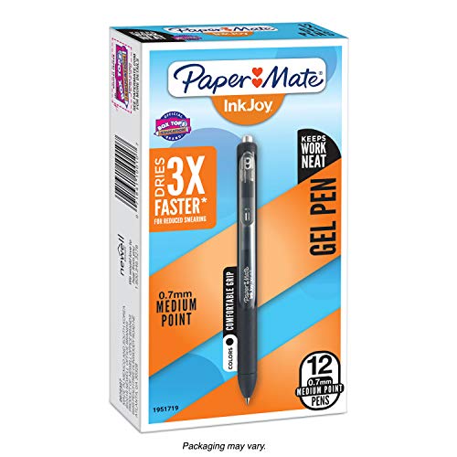 Paper Mate InkJoy Gel Pens, Medium Point, Black, 12 Count - 1951719