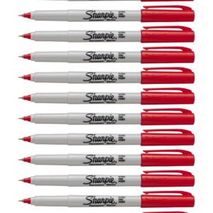 SHARPIE Color Burst Permanent Markers, Ultra-Fine Point, Red