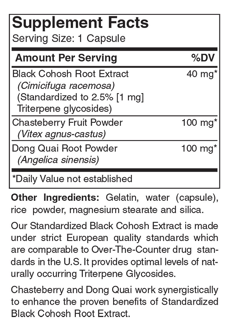 Holly Hill Health Foods, European Standardized Black Cohosh Extract Plus, 120 Capsules