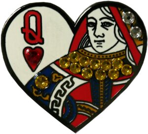 queen of hearts golf ball marker and matching hat clip