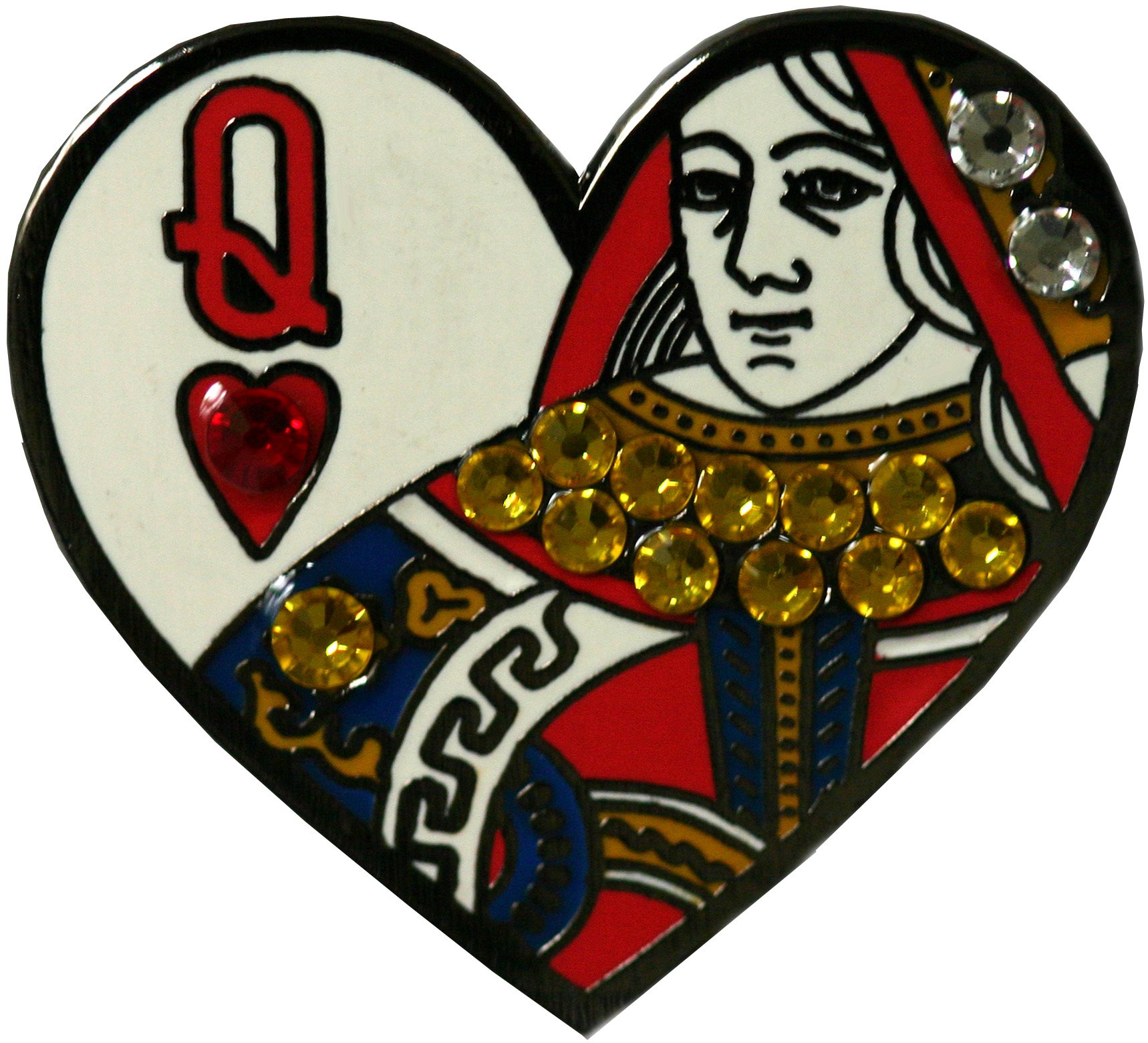 Queen of Hearts Golf Ball Marker and Matching Hat Clip