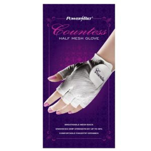 Powerbilt Ladies Countess Half Finger Golf Glove, Women’s Left Hand Large (for Right-Handed Golfer), White