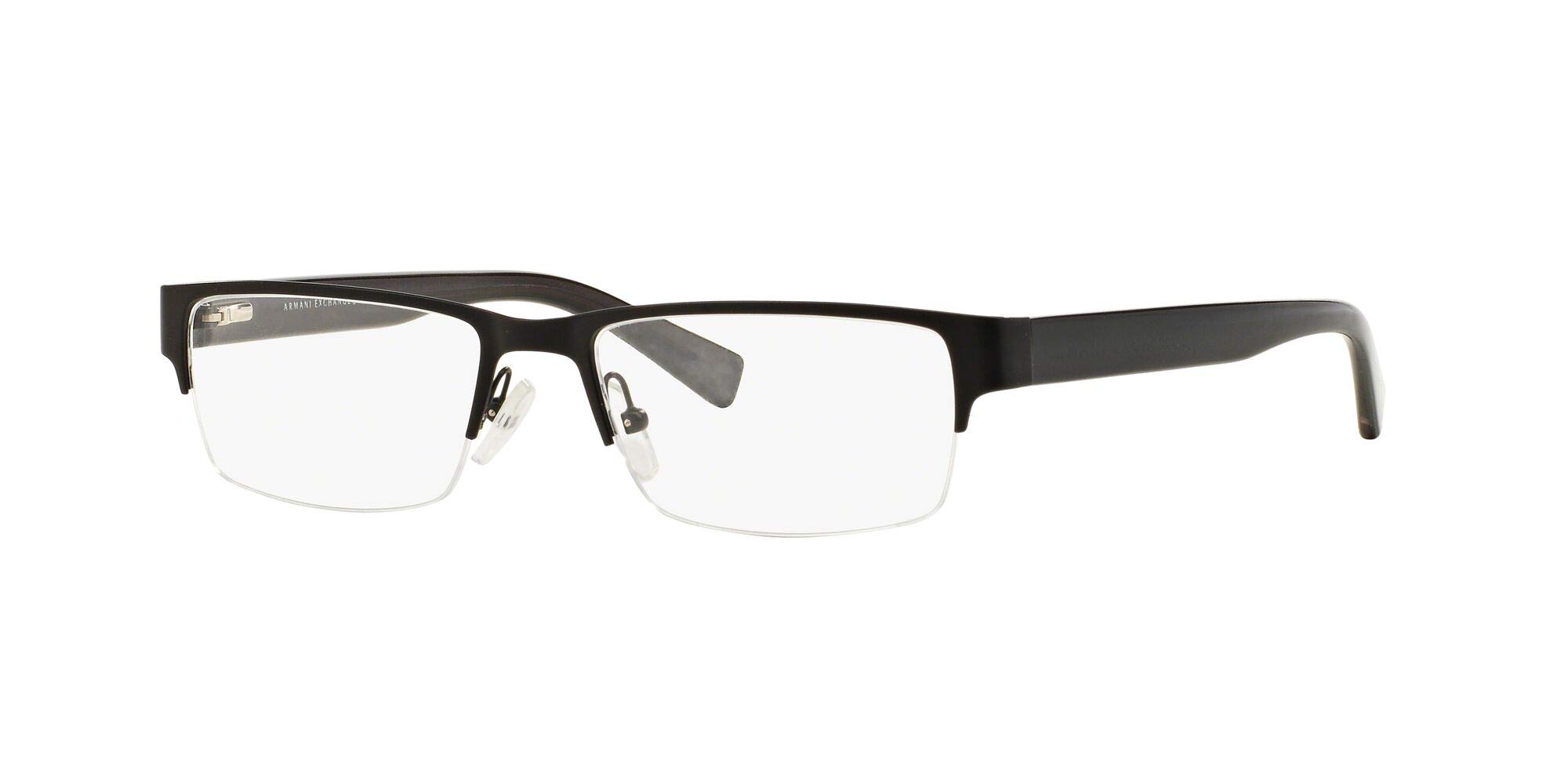 A|X ARMANI EXCHANGE Men's AX1015 Rectangular Prescription Eyewear Frames, Black/Demo Lens, 52 mm