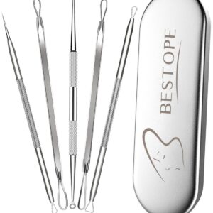 TAYTHI Blackhead Remover Tool, Pimple Popper Tool Kit, Blackhead Extractor Tool for Face, Extractor Tool for Comedone Zit Acne Whitehead Blemish, Stainless Steel Extraction Tools