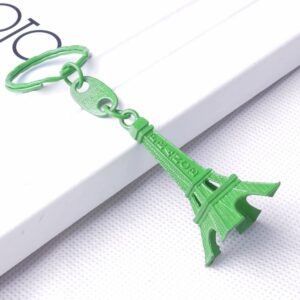 yueton Pack of 10 Retro Mini Colorful Retro Eiffel Tower Model Key Holder Metal Split Key Ring Keyring