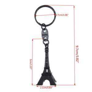 yueton Pack of 10 Retro Mini Colorful Retro Eiffel Tower Model Key Holder Metal Split Key Ring Keyring