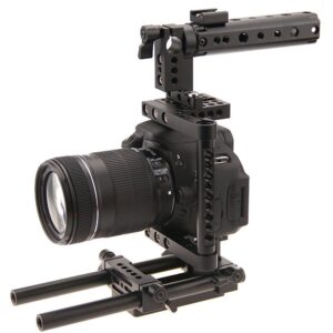 CAMVATE Camera Cage Rig Top Handle Tripod Mount Plate Compatible for Sony Panasonnic(Black) - 1136