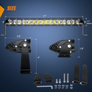 Nilight - 40004C-A LED Light Bar 21inch 100W Spot & Flood Combo Single Row 9000LM Off Road 3D LED Fog & Driving Light Roof Bumper Light Bars for Jeep Ford Trucks Boat , 2 Years Warranty