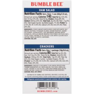 Bumble Bee Snack On The Run Ham Salad with Crackers Kit, 3.5 oz (Pack of 12) - Ready to Eat, Spoon Included - Shelf Stable & Convenient Protein Snack