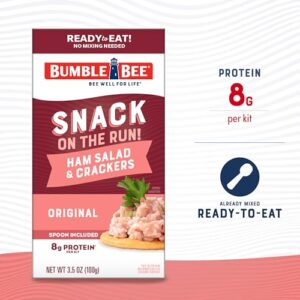 Bumble Bee Snack On The Run Ham Salad with Crackers Kit, 3.5 oz (Pack of 12) - Ready to Eat, Spoon Included - Shelf Stable & Convenient Protein Snack