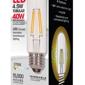 Satco S9580 Medium Bulb in Light Finish, 5.00 inches, 1 Count (Pack of 1), Specialty T10-Shape