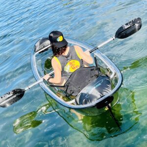 Genuine Crystal Kayak by The Crystal Kayak Company | Clear Commercial Grade Single/Double Riders | Transparent Hybrid Kayak/Canoe | Exploring, Fishing, Rental or Family Fun!