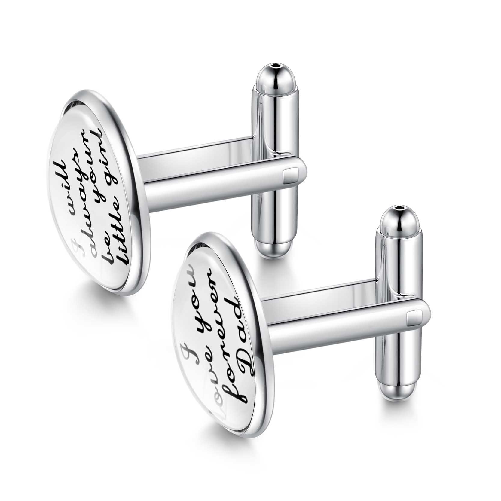 JIAYIQI Cufflinks for Dad from Bride I love You forever Dad Cufflinks Sweet Words Cufflinks for Men