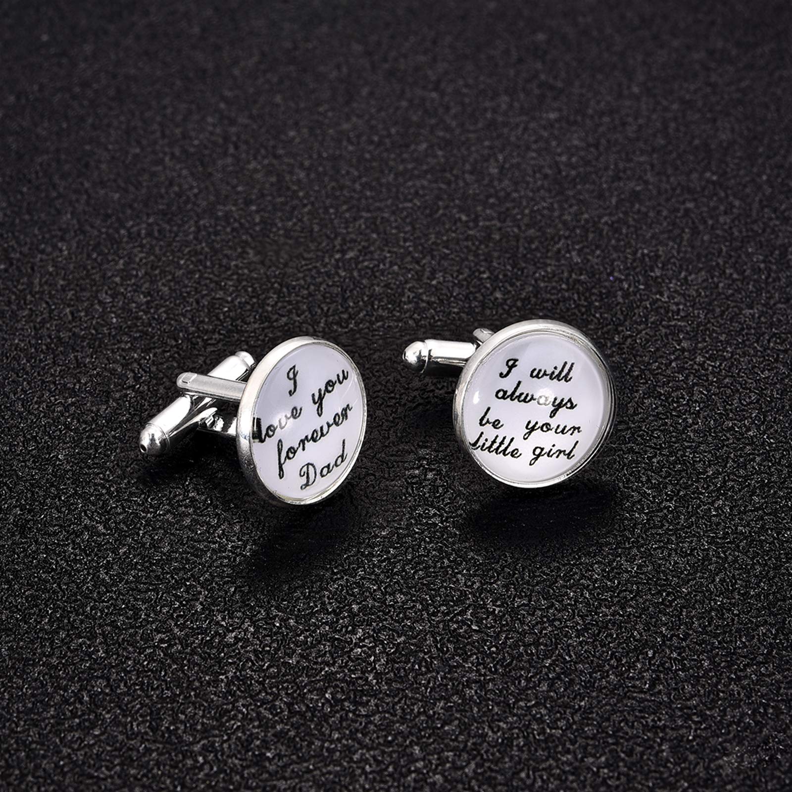 JIAYIQI Cufflinks for Dad from Bride I love You forever Dad Cufflinks Sweet Words Cufflinks for Men