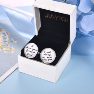 JIAYIQI Cufflinks for Dad from Bride I love You forever Dad Cufflinks Sweet Words Cufflinks for Men