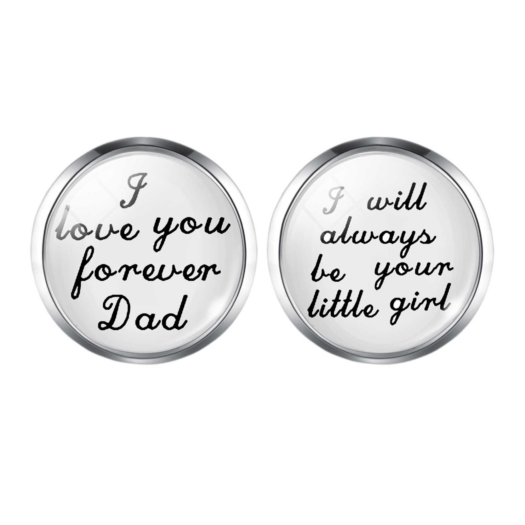 JIAYIQI Cufflinks for Dad from Bride I love You forever Dad Cufflinks Sweet Words Cufflinks for Men