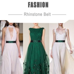 Dorchid Women Rhinestone Belts Crystal Cinch Belt Stretch Retro Waist Dress Belt