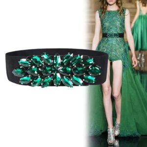 Dorchid Women Rhinestone Belts Crystal Cinch Belt Stretch Retro Waist Dress Belt