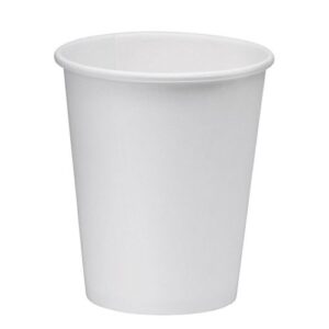 NYHI 50-Pack White Paper Disposable Cups – Hot/Cold Beverage Drinking Cup for Water, Juice, Coffee or Tea – Ideal for Water Coolers, Party, or Coffee On the Go’ (8 oz)