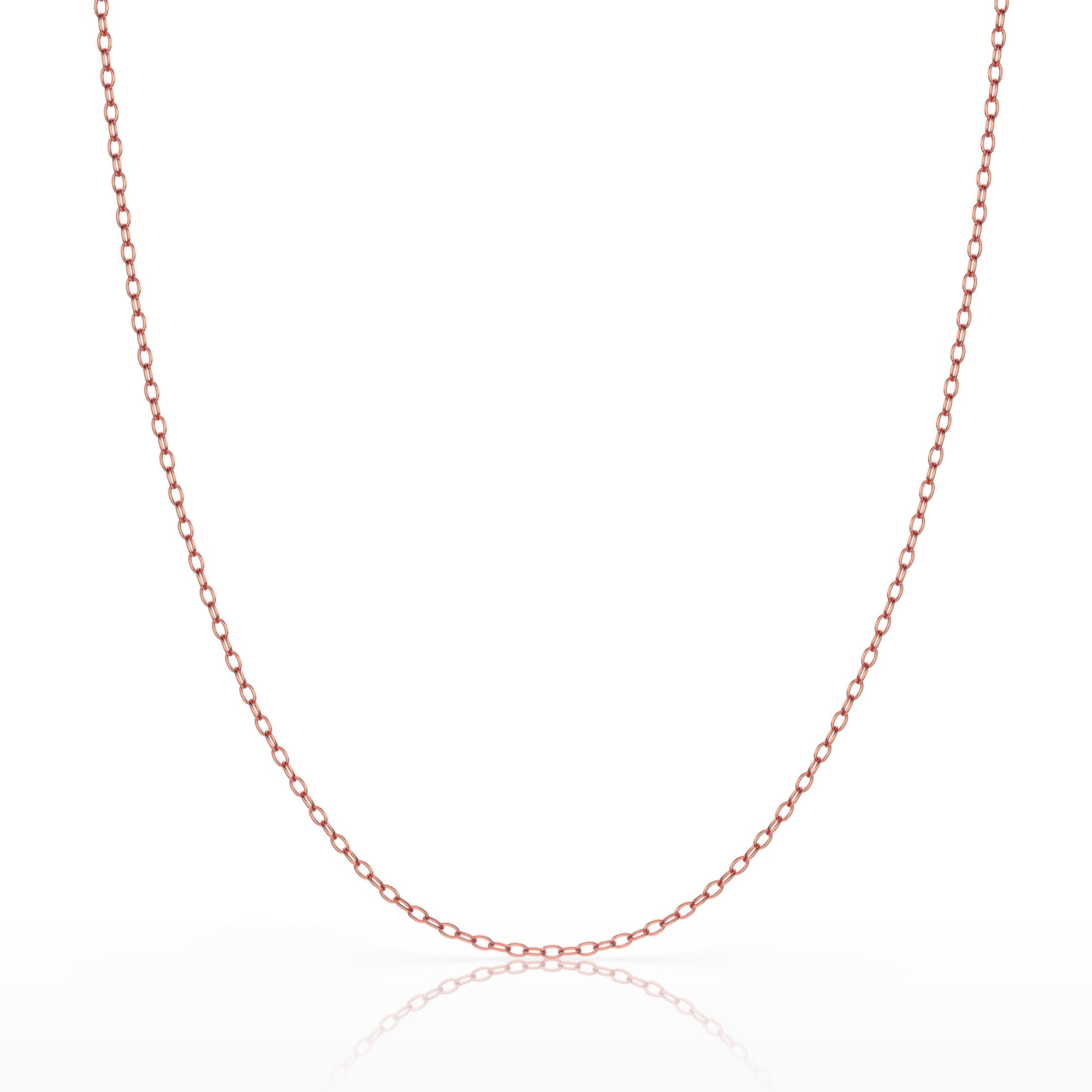 Bling For Your Buck Rose Gold-Tone over Sterling Silver 1.2mm Very Thin Italian Cable Chain Necklace - 16"