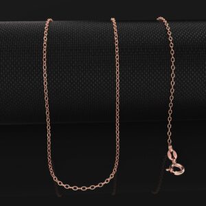 Bling For Your Buck Rose Gold-Tone over Sterling Silver 1.2mm Very Thin Italian Cable Chain Necklace - 16"