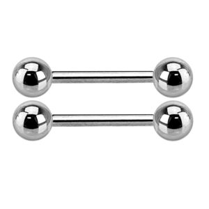 Pierced Owl 14GA Grade 23 Implant Grade Titanium Nipple Barbells, Sold as a Pair (14mm (9/16"))