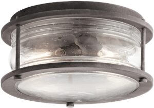 kichler 49669wzc two light outdoor ceiling mount