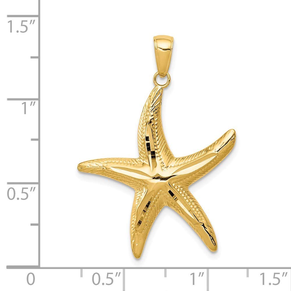 Roy Rose Jewelry 14K Yellow Gold Diamond-cut StarFish Pendant