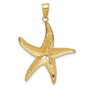 Roy Rose Jewelry 14K Yellow Gold Diamond-cut StarFish Pendant