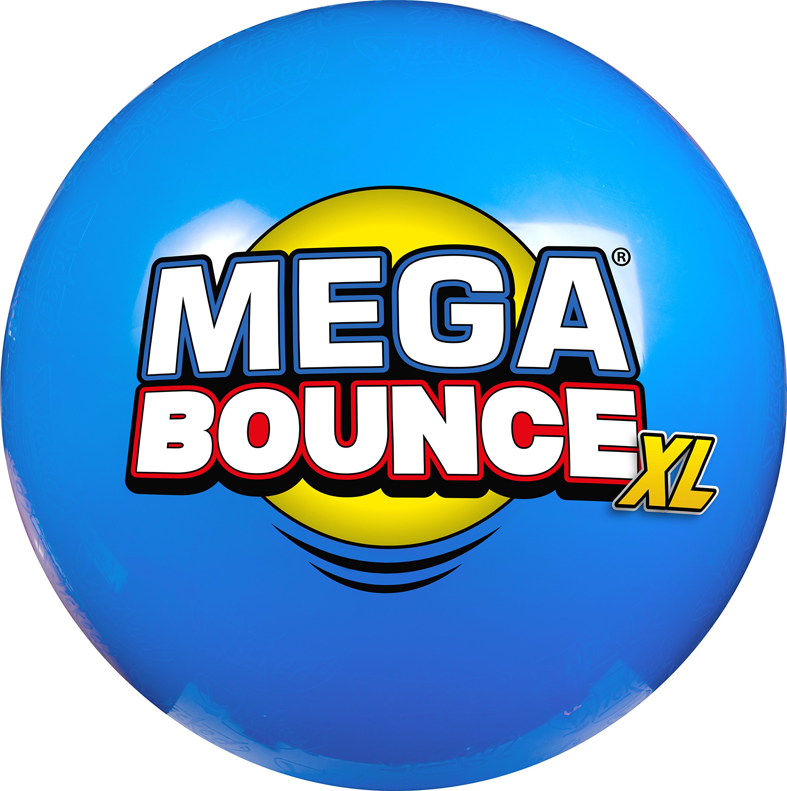 Wicked Mega Bounce XL - The World's Bounciest Inflatable Ball! Extra Large Bounce Ball for All Terrain Bounceability! Super Grip Graphics Outdoor Exercise Ball to Catch Easily. Blue or Red