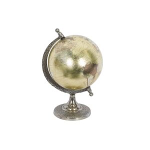 benzara 68846 elegant and stunning metal pvc globe, 7" w x 10" h