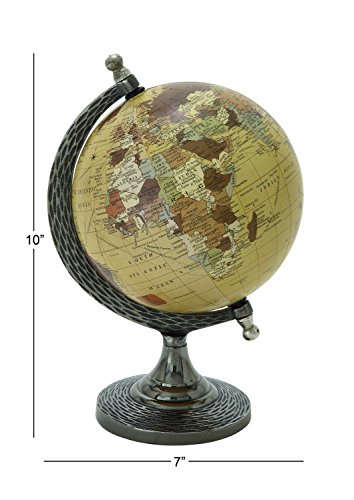 Benzara 68846 Elegant And Stunning Metal PVC Globe, 7" W x 10" H