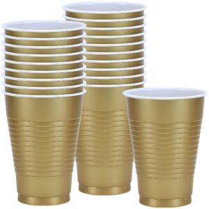 Gold Solid Color Plastic Party Cup (12 Oz.) 20 Count - Premium Quality and Durable, Perfect for Any Celebration