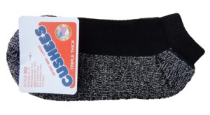 cushees black thick mini socks, 3-pack [large (men's 162)]