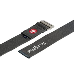 Manduka Align Yoga Strap - Lightweight Cotton, Secure, Slip Free Support, Thunder Grey, 1.75 Inch Wide, 8 Feet (244cm)