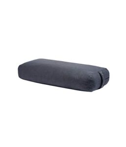 manduka yoga rectangle bolster pillow - firm, removable equa cover, easy carry handle - thunder grey, 28" x 11.75" x 5"