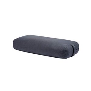 Manduka Yoga Rectangle Bolster Pillow - Firm, Removable eQua Cover, Easy Carry Handle - Thunder Grey, 28" x 11.75" x 5"