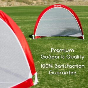 GoSports Portable Pop-Up Soccer Goals for Backyard - Kids & Adults - Set of Two Nets with Agility Training Cones and Carrying Case