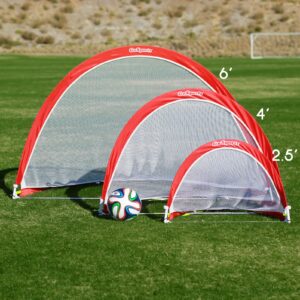 GoSports Portable Pop-Up Soccer Goals for Backyard - Kids & Adults - Set of Two Nets with Agility Training Cones and Carrying Case