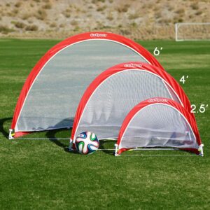 GoSports Portable Pop-Up Soccer Goals for Backyard - Kids & Adults - Set of Two Nets with Agility Training Cones and Carrying Case