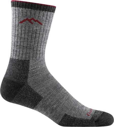 Darn Tough 1466 Men's Merino Wool Micro Crew Cushion Socks, Charcoal, Large (10-12)