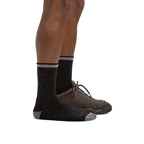 Darn Tough 1466 Men's Merino Wool Micro Crew Cushion Socks, Charcoal, Large (10-12)