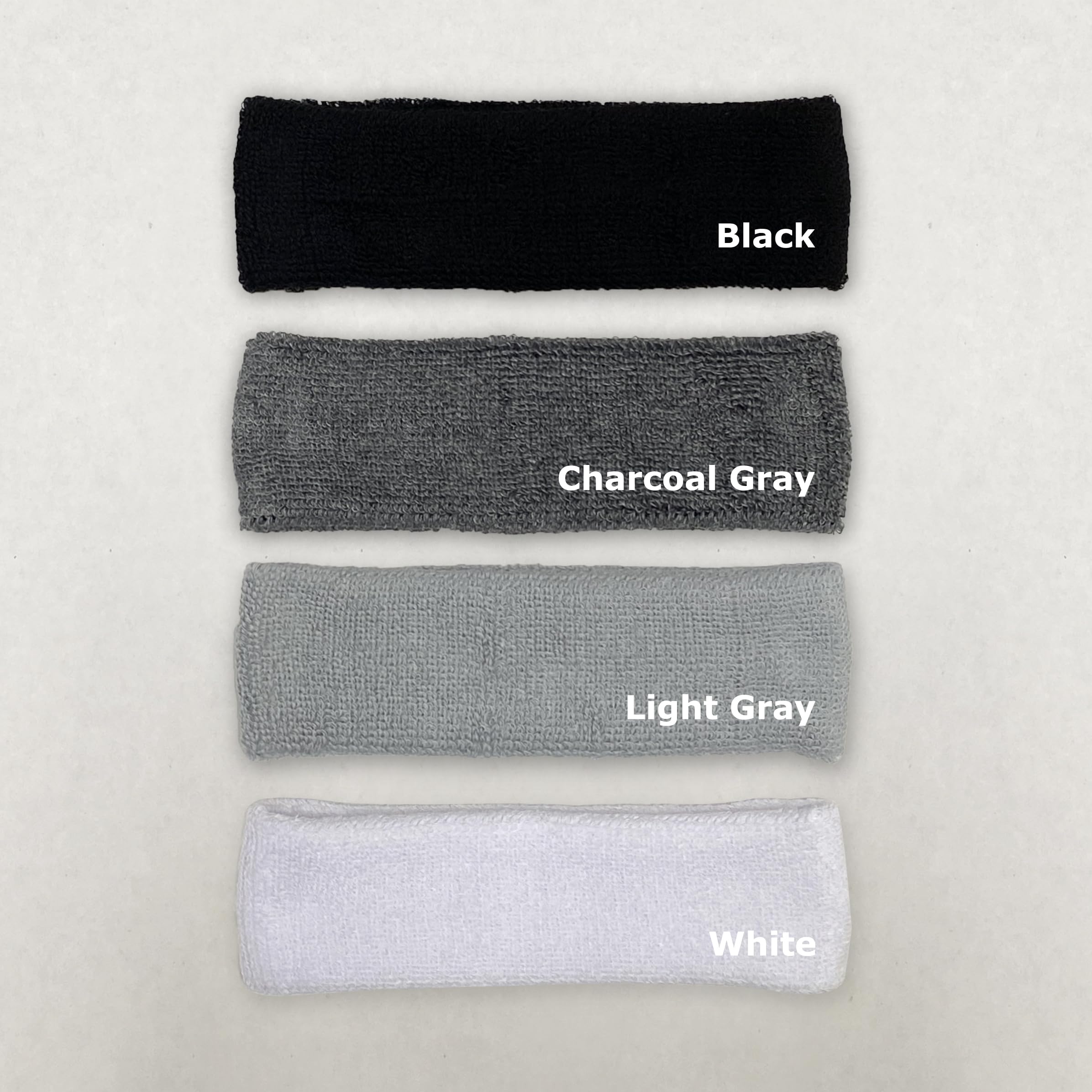 COUVER HB206 Long Terry Cloth Sports Head Sweatband for Large Head, 1 PC, White