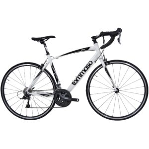 tommaso imola - sport bike performance aluminum road bike, shimano claris 24 speeds road bicycle men road bikes for men bike men women speed bike racing bike adult bike city bike- white large 58cm