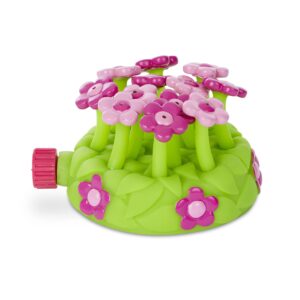 melissa & doug sunny patch pretty petals flower sprinkler toy with hose attachment for 3+ years