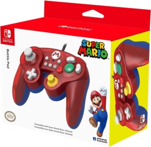 hori nintendo switch battle pad (mario) gamecube style controller - nintendo switch