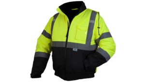 pyramex safety rj3210x2 rj32 series jackets hi-vis lime bomber jacket with quilted lining- size 2x large